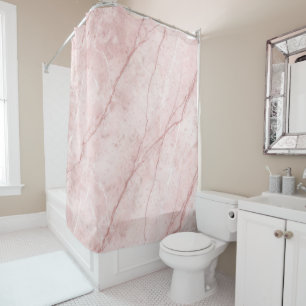 Rose Marble Organic Dusty Rose Blush Shower Curtain