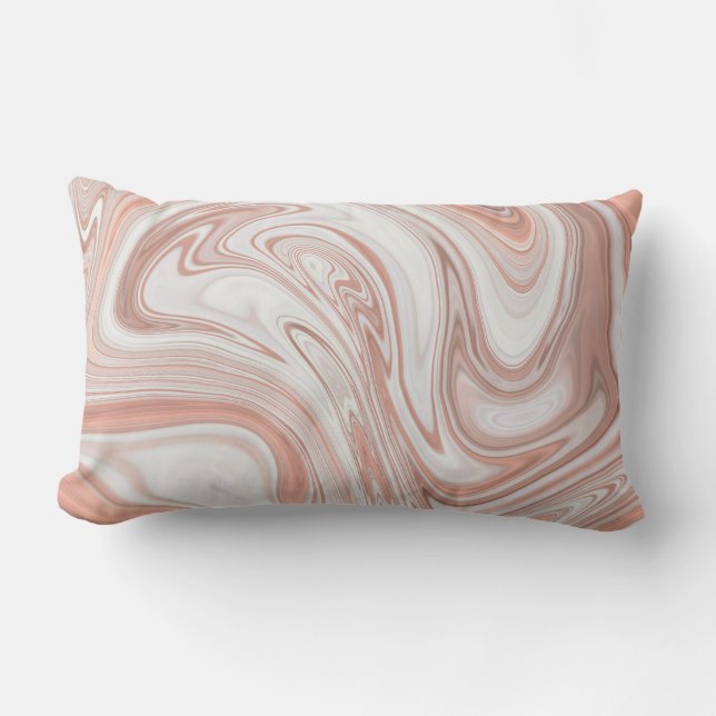 Rose Marble Swirl Reversible Decorative Pillow (Front)