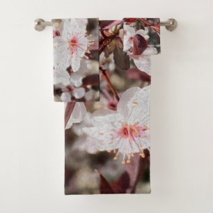 Rose Maroon Flora Bath Towel Set