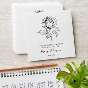 Rose Memorial Funeral Seed Envelope