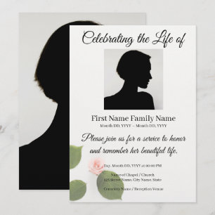 Rose memorial invitation