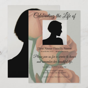 Rose memorial invitation