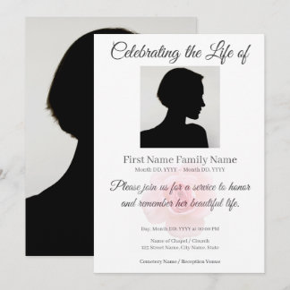 Rose memorial invitation