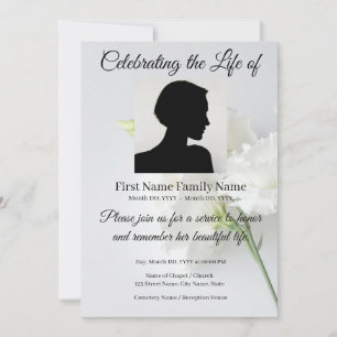 Rose memorial invitation