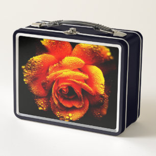 Rose Metal Lunch Box