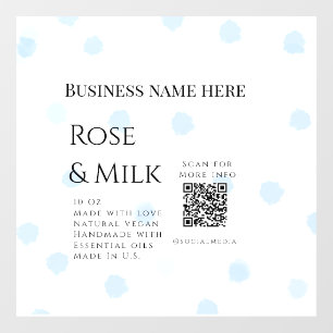 Rose milk handmade soap business QR code add detai