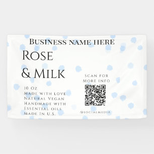 Rose milk handmade soap business QR code add detai Banner