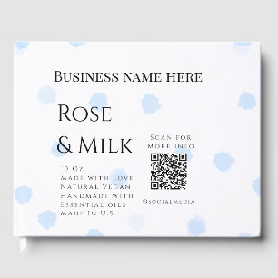 Rose milk handmade soap business QR code add detai Guest Book