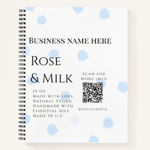 Rose milk handmade soap business QR code add detai Notebook