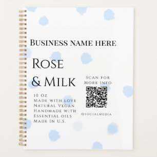 Rose milk handmade soap business QR code add detai Planner