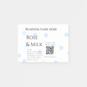 Rose milk handmade soap business QR code add detai Post-it Notes