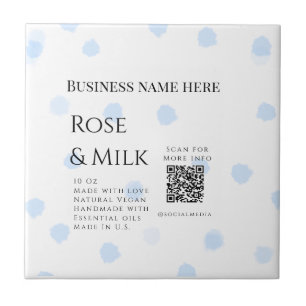 Rose milk handmade soap business QR code add detai Tile