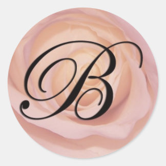 Rose monogram B Classic Round Sticker