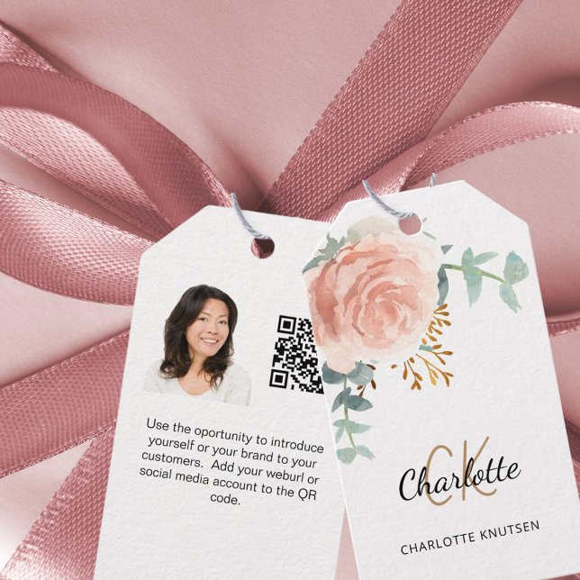 Rose monogram business QR photo Instagram tag (Creator Uploaded)