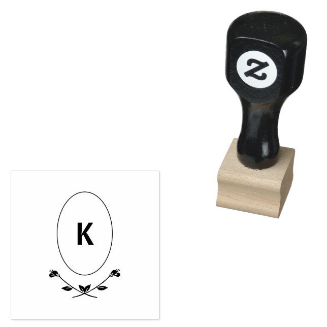 Rose Monogram Rubber Stamp (Stamped)