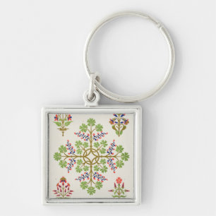 Rose motif wallpaper design, printed by M. & N. Ha Key Ring