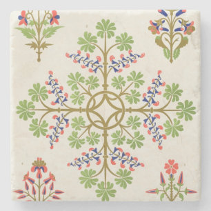 Rose motif wallpaper design, printed by M. & N. Ha Stone Coaster