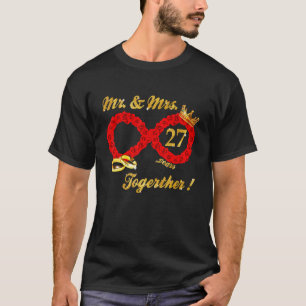 Rose Mr Mrs Infinite Love Together Married Couple T-Shirt