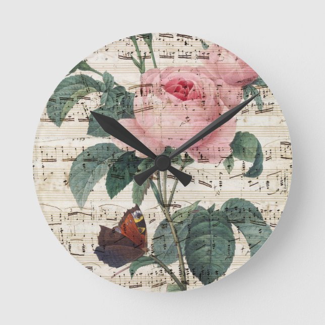 Rose Music Round Clock (Front)
