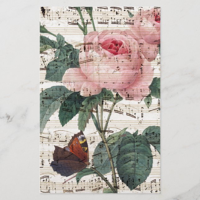 Rose Music Stationery (Front)