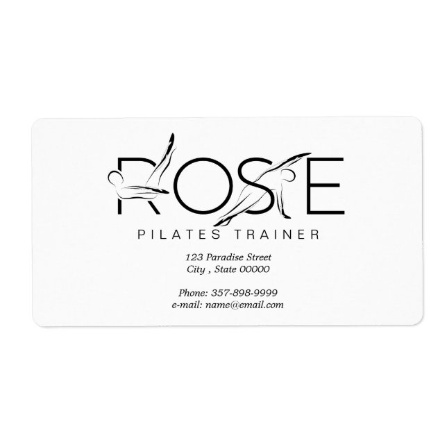 ROSE Name Pilates Instructor  Label (Front)