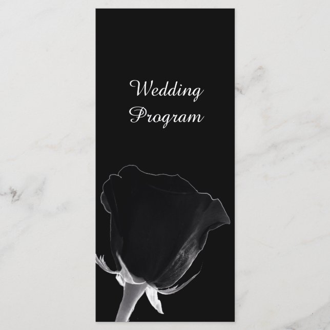 Rose Noire Wedding Program Card (Front)