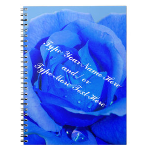Rose Notebook Personalised Blue Rose Jounal Book