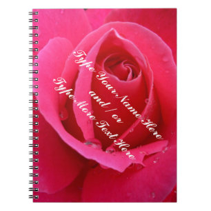 Rose Notebook Personalised Romantic Pink Rose Book
