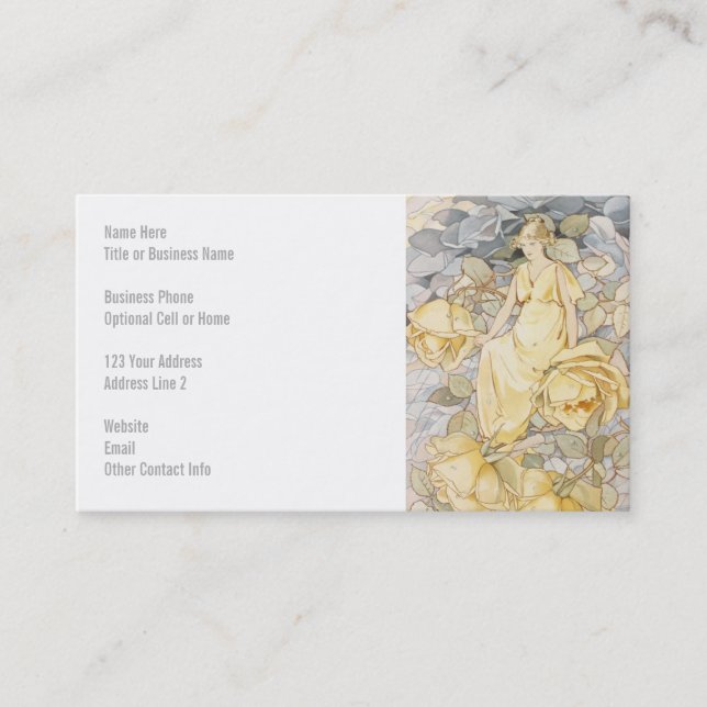 Rose Nymph in Garden Business Card (Front)