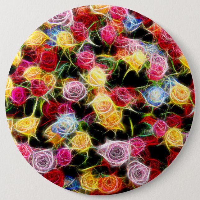 Rose of feeling 6 cm round badge (Front)