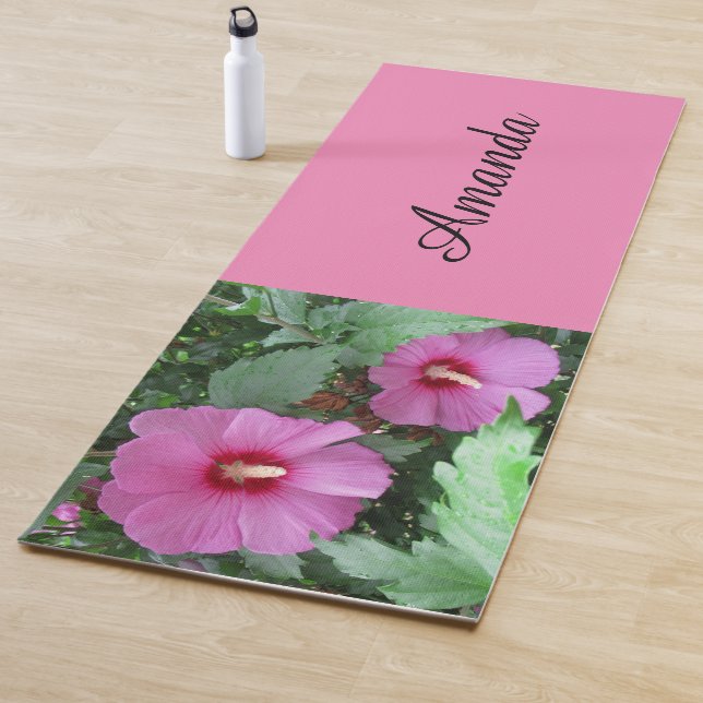 Rose of Sharon Floral Photography Name  Yoga Mat (In Situ)