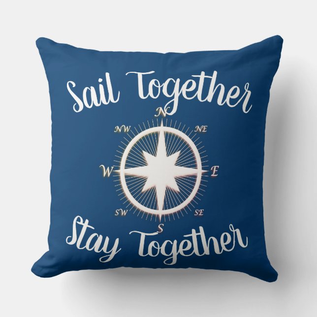 Rose of Winds Nautical Compass Custom Cushion (Front)