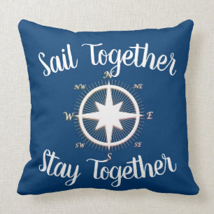 Rose of Winds Nautical Compass Custom Cushion