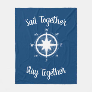 Rose of Winds Nautical Compass Custom Fleece Blanket