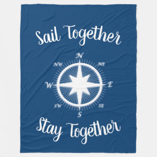 Rose of Winds Nautical Compass Custom Fleece Blanket