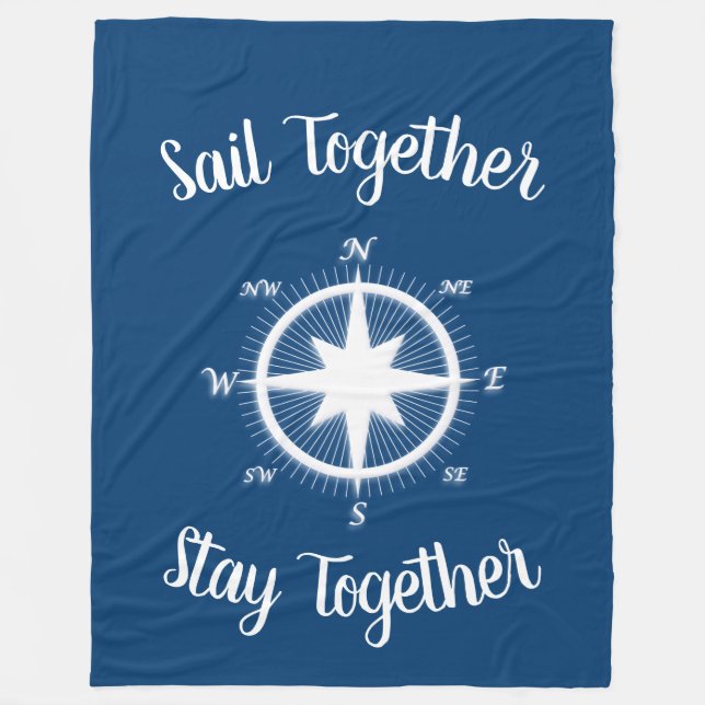 Rose of Winds Nautical Compass Custom Fleece Blanket (Front)