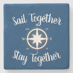 Rose of Winds Nautical Compass Custom Stone Coaster