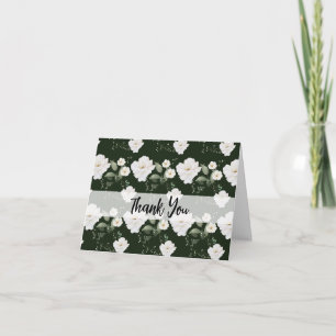Rose on Black Background Thank You Card
