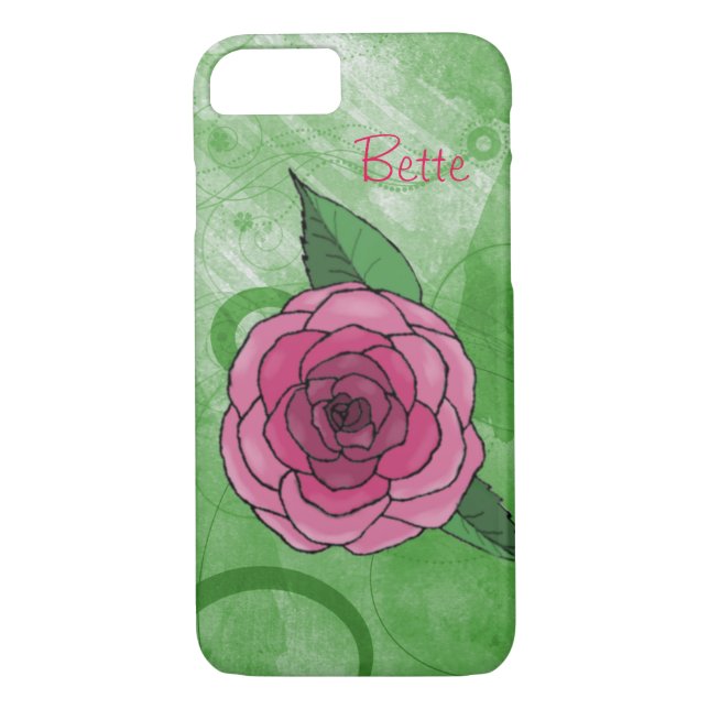 Rose On Green iPhone 7 Case (Back)