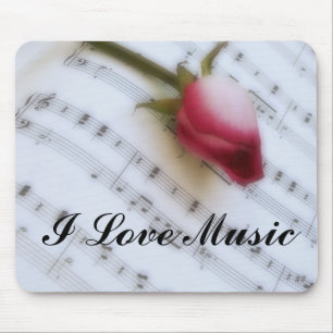 Rose On Music Sheet Mousepad