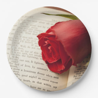 Rose on Shakespeare Paper Plate