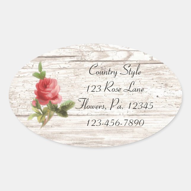 Rose On White Wood Sticker (Front)