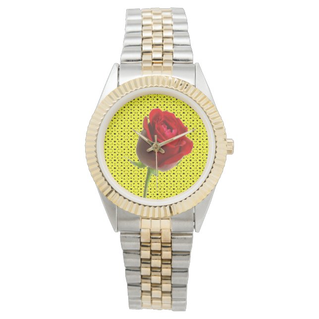 Rose on Yellow Watch (Front)