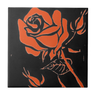 "Rose Orange" Kitchen Garden Ceramic  Tile