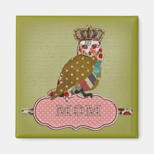 Rose Owl Mum Magnet (Front)