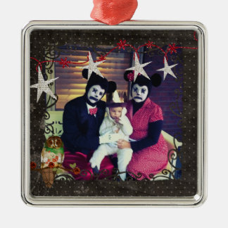 Rose Owl Starry Night Photo Ornament