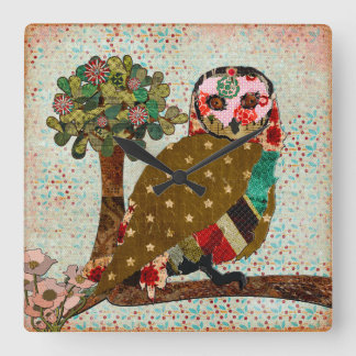 Rose Owl Wall Clock
