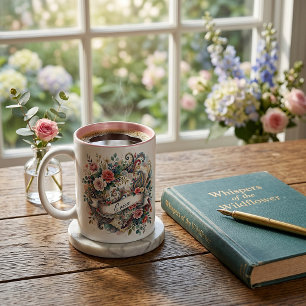Rose paisley floral personalised Two-Tone coffee mug