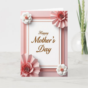Rose Paper Art Mothers Day Card
