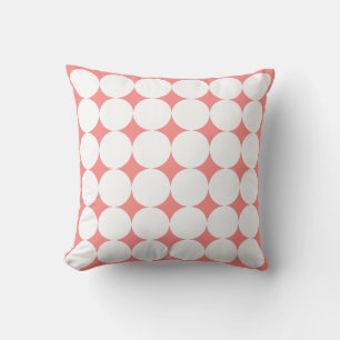 Rose Pastel & White Circle Pattern Cushion